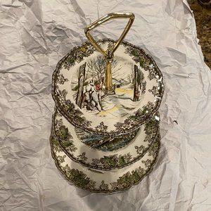 Johnson Brothers Friendly Village 3-Tiered Serving Tray